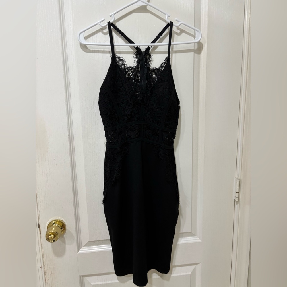 Iris Black Halter Backless Cocktail Dress